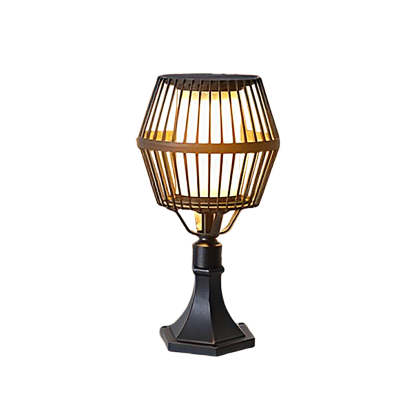 Waterproof Aluminum LED Matte Black Modern Solar Outdoor Lights Lanterns-Lighom