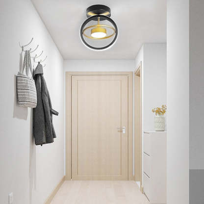 Circle Square Dimmable LED Modern Entry Ceiling Light Flush Mount Lighting-Lighom