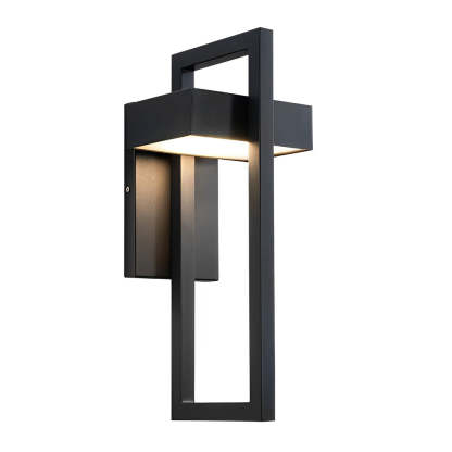 Rectangular Minimalist LED Waterproof Black Modern Outdoor Wall Lamp-Lighom