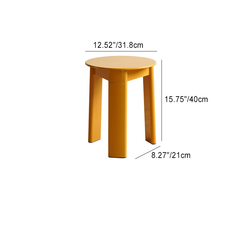Triangle Base Plastic Low Stool — White
