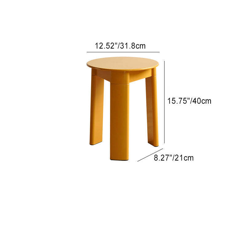 Triangle Base Plastic Low Stool — White