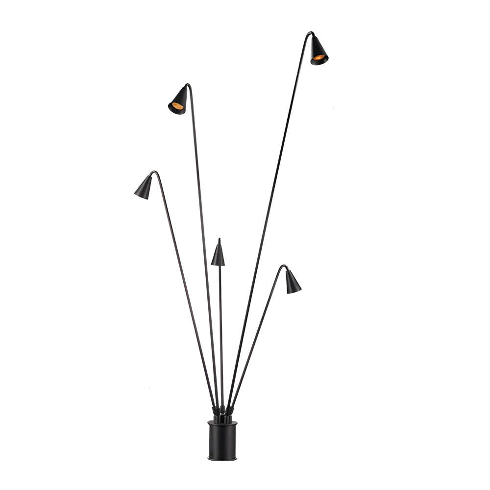 Classic Industrial Black Multi-Head LED Floor Lamp-Lighom