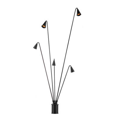 Classic Industrial Black Multi-Head LED Floor Lamp-Lighom