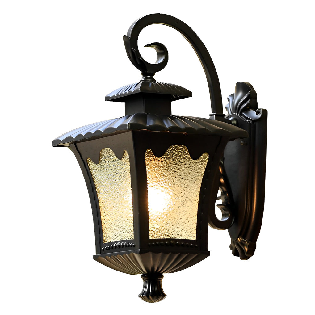 Creative Retro Glass Lantern Waterproof LED European-style Wall Lamp-Lighom