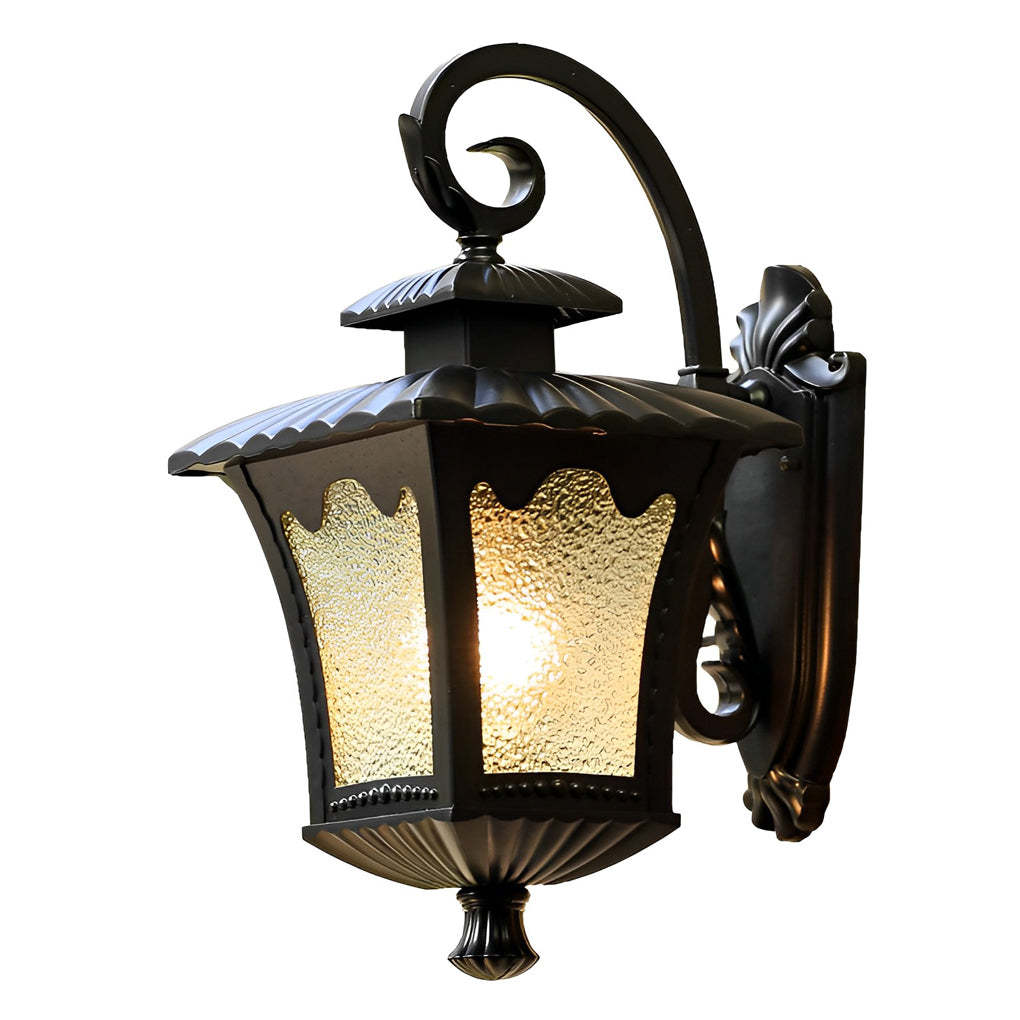 Creative Retro Glass Lantern Waterproof LED European-style Wall Lamp-Lighom