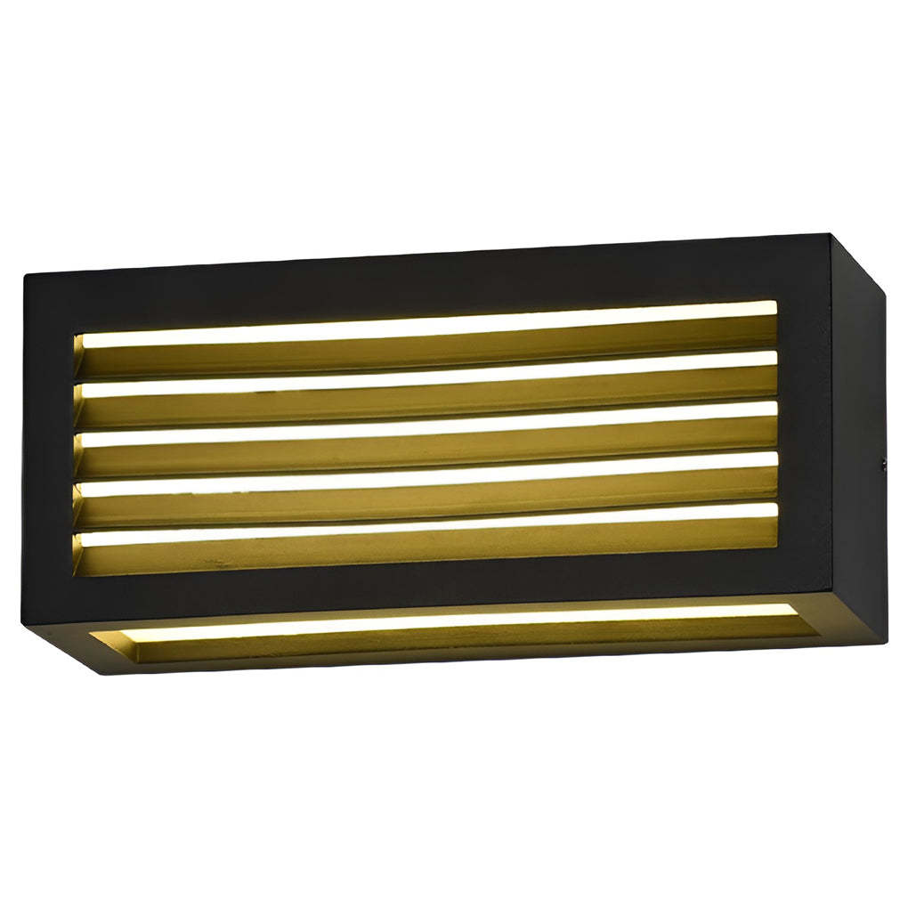 Rectangle 12W LED Black Modern Outdoor Wall Sconce