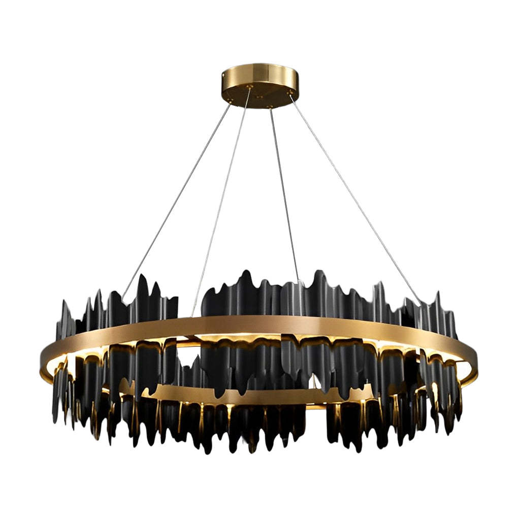 Circular Metal Dimmable LED Postmodern Chandelier