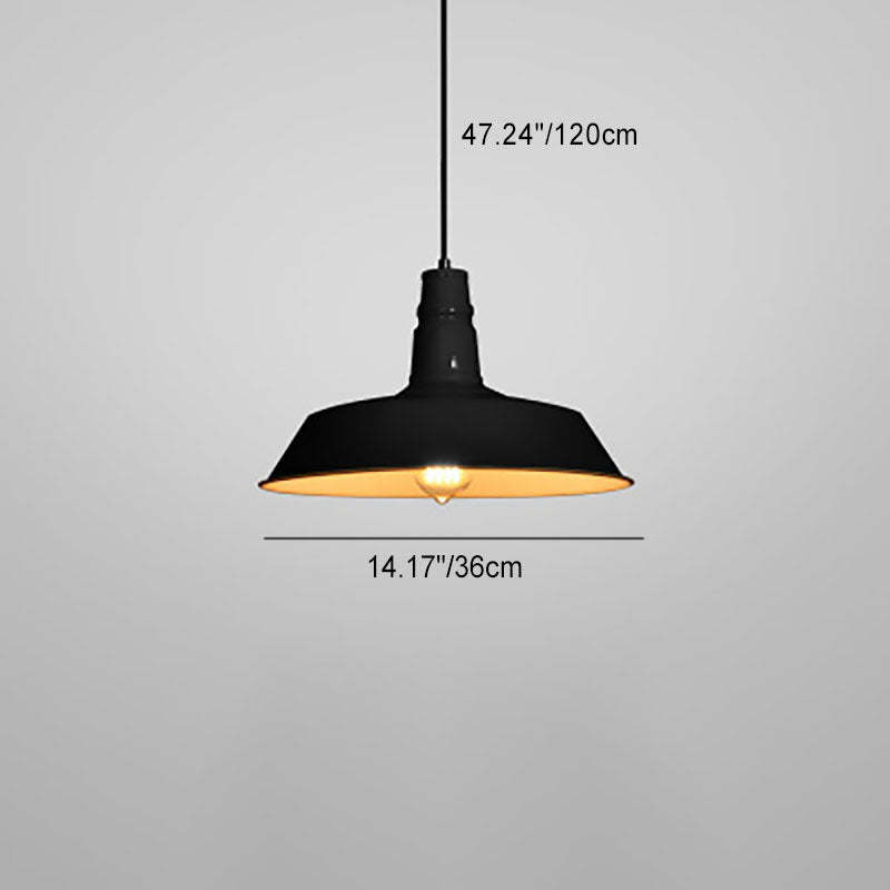 Industrial Round Iron Pendant Light