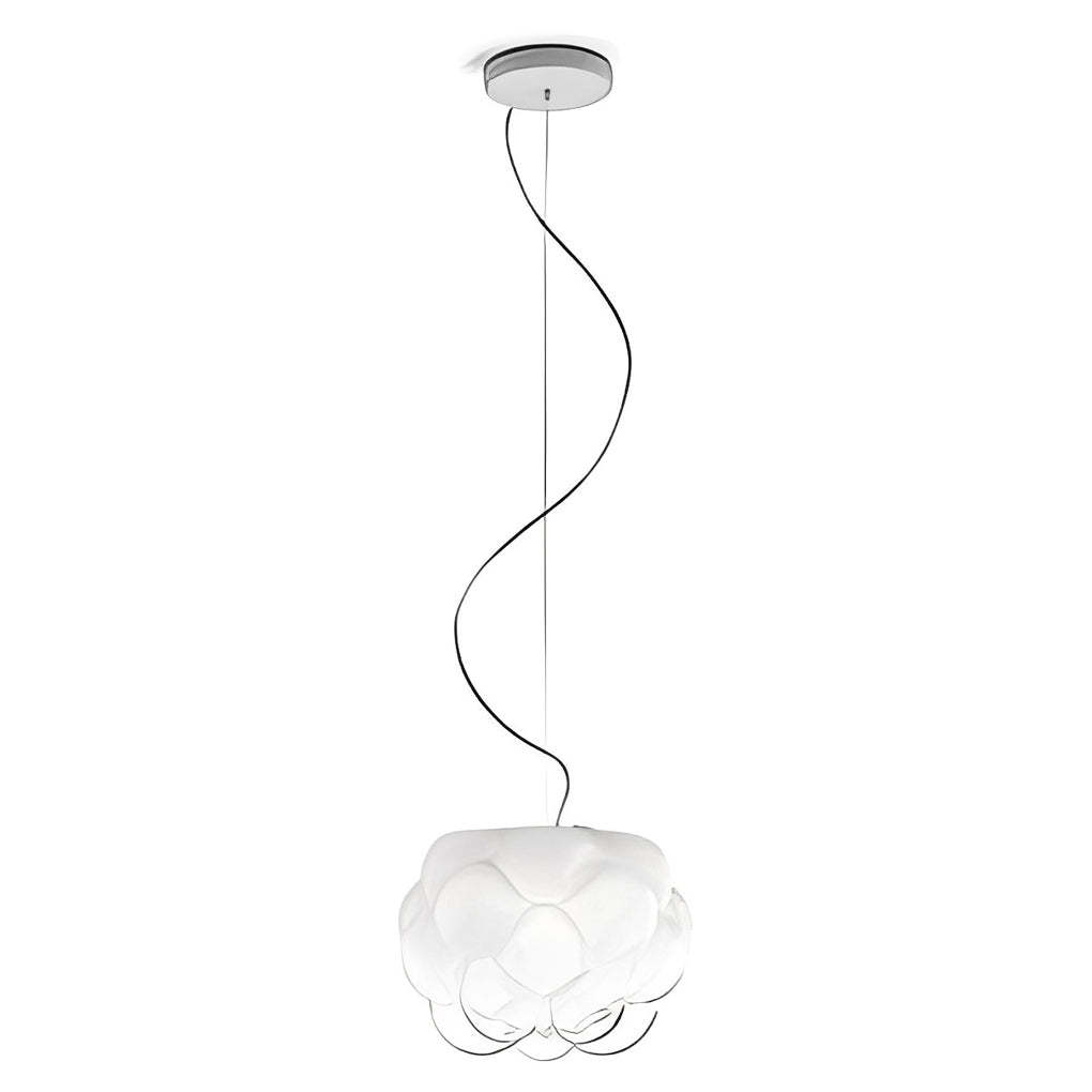 Round Glass Cloud LED White Modern Pendant