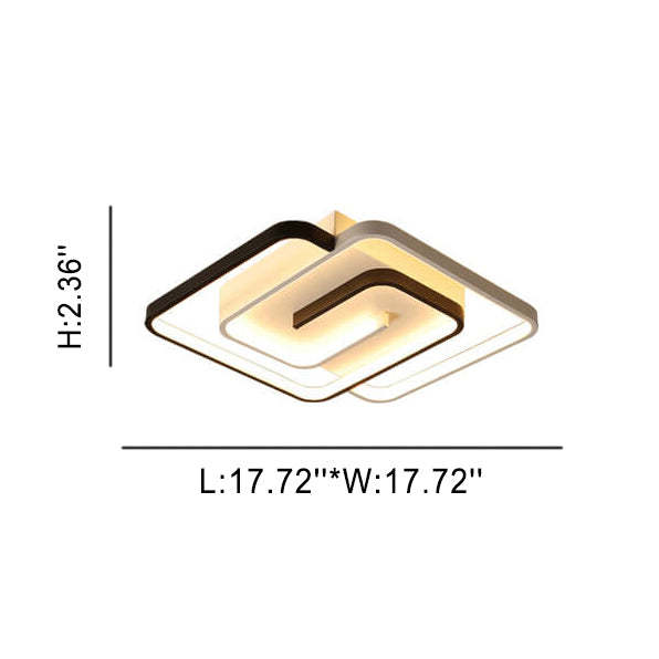 Modern Square Ring Aluminum LED Ceiling Light