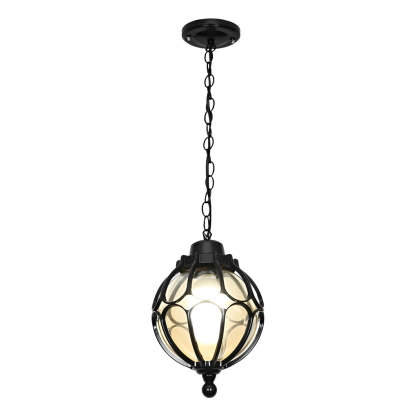 Glass Ball Aluminum Waterproof American Style Outdoor Chandelier Light-Lighom