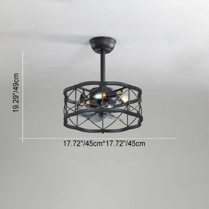 Industrial Minimalist Mount Ceiling Fan Light