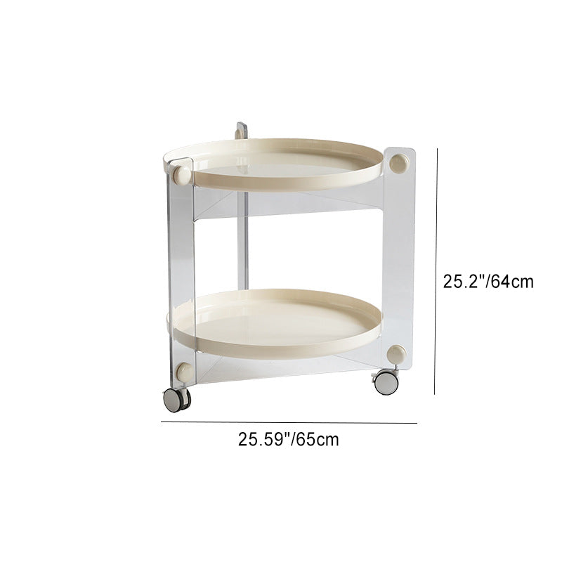 Scandinavian Tray 2-Tier Movable End Table — Yellow Frame + White Tray + White Buckle