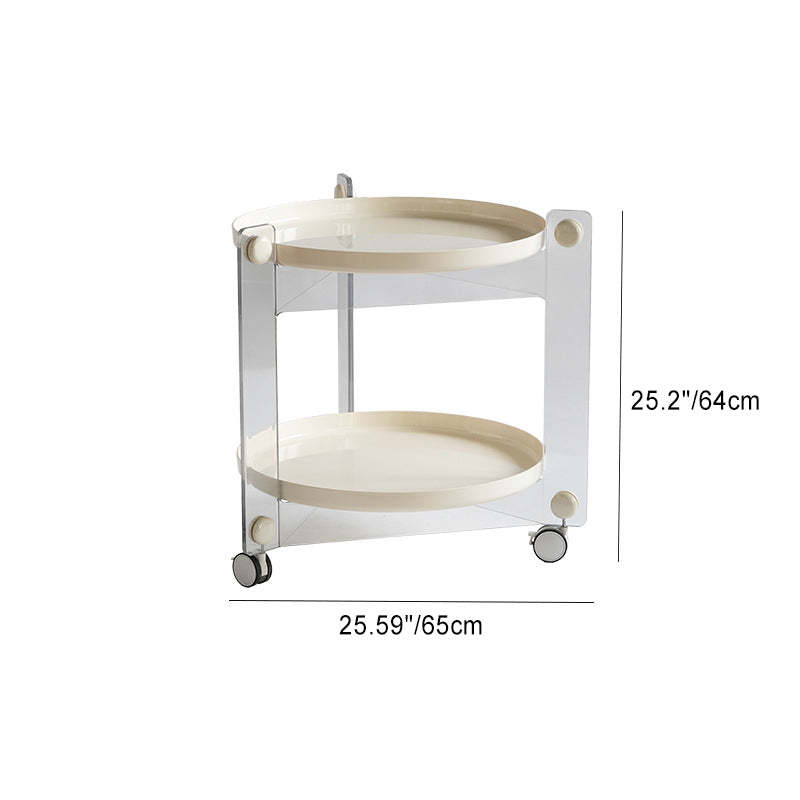 Scandinavian Tray 2-Tier Movable End Table — Yellow Frame + White Tray + White Buckle
