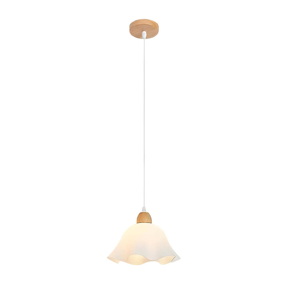 Acrylic Flower Wood White Nordic Pendant Chandelier