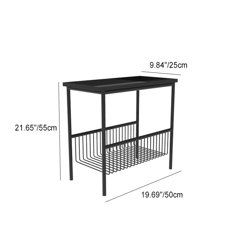 Scandinavian Iron 2-Tier Storage Side Table — Green