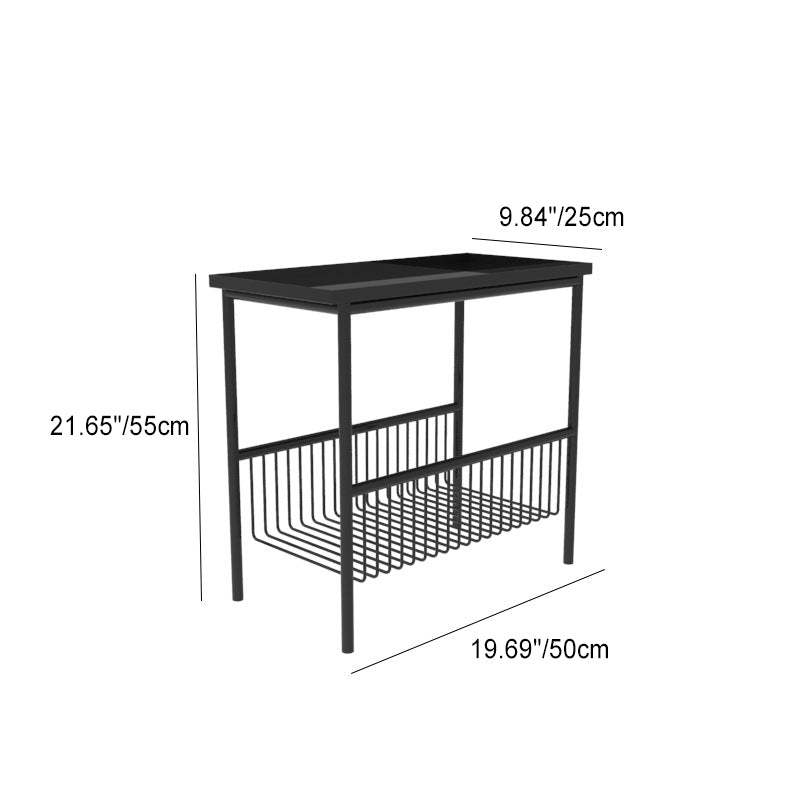 Scandinavian Iron 2-Tier Storage Side Table — Green