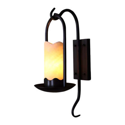Creative Candlestick LED Iron Black Retro American-style Wall Lamp-Lighom