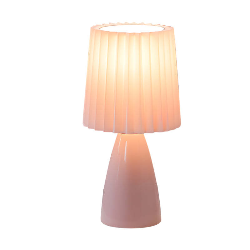 12" Pleated-Shade Glass Dimmable Table Lamp