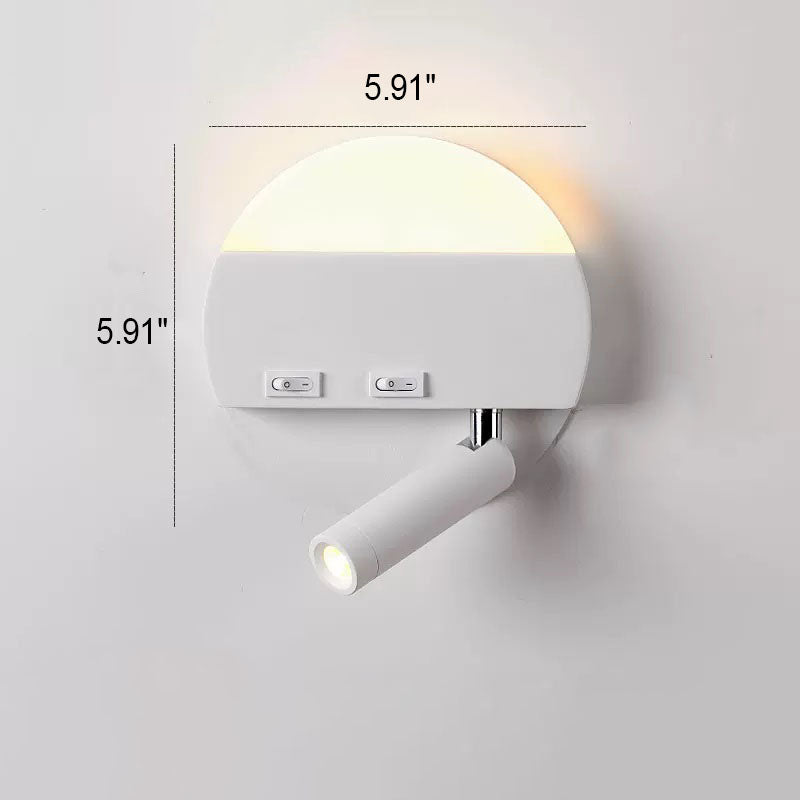 Minimalist Acrylic Aluminum LED Reading Sconce — Square / White / Right