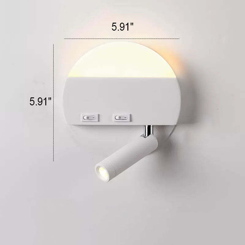 Minimalist Acrylic Aluminum LED Reading Sconce — Square / White / Right