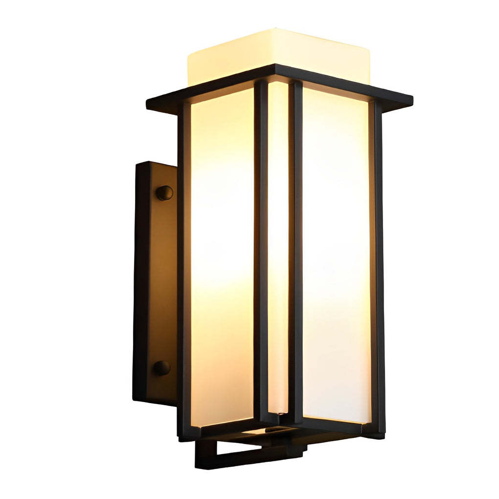 Square Waterproof LED Black Retro Outdoor Wall Lamp Exterior Lights-Lighom