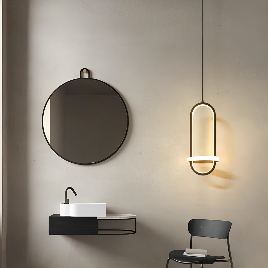 Artistic Rounded Rectangle LED Modern Kitchen Island Pendant
