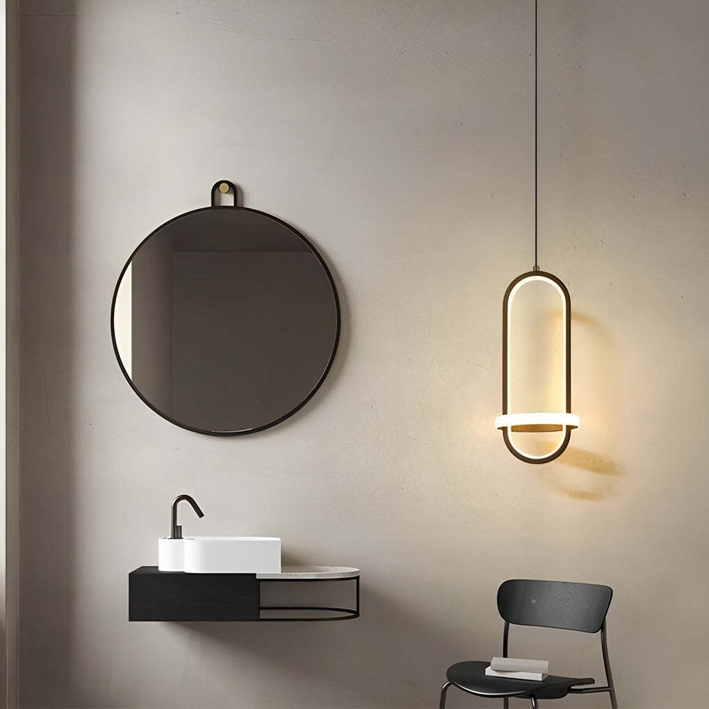 Artistic Rounded Rectangle LED Modern Pendant Lighting Kitchen Island Lighting-Lighom