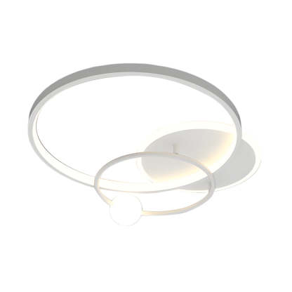 Multi-Circle LED Flush Ceiling Light Gold Black White