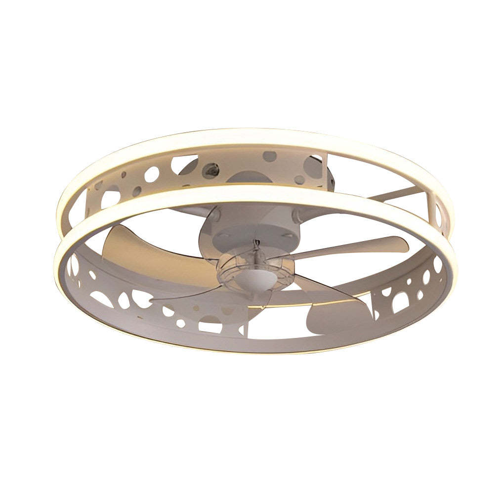 Round 3-Step Dimming LED Nordic Remote Fan