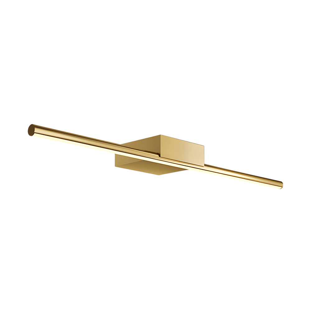 Brushed Brass Linear LED Slim Cylinder Vanity Light