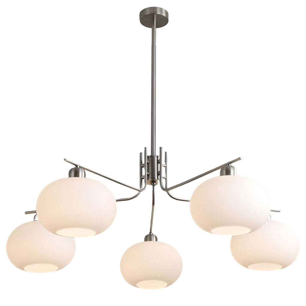 5-Light Glass 3-Step Dimming LED Nordic Pendant Chandelier