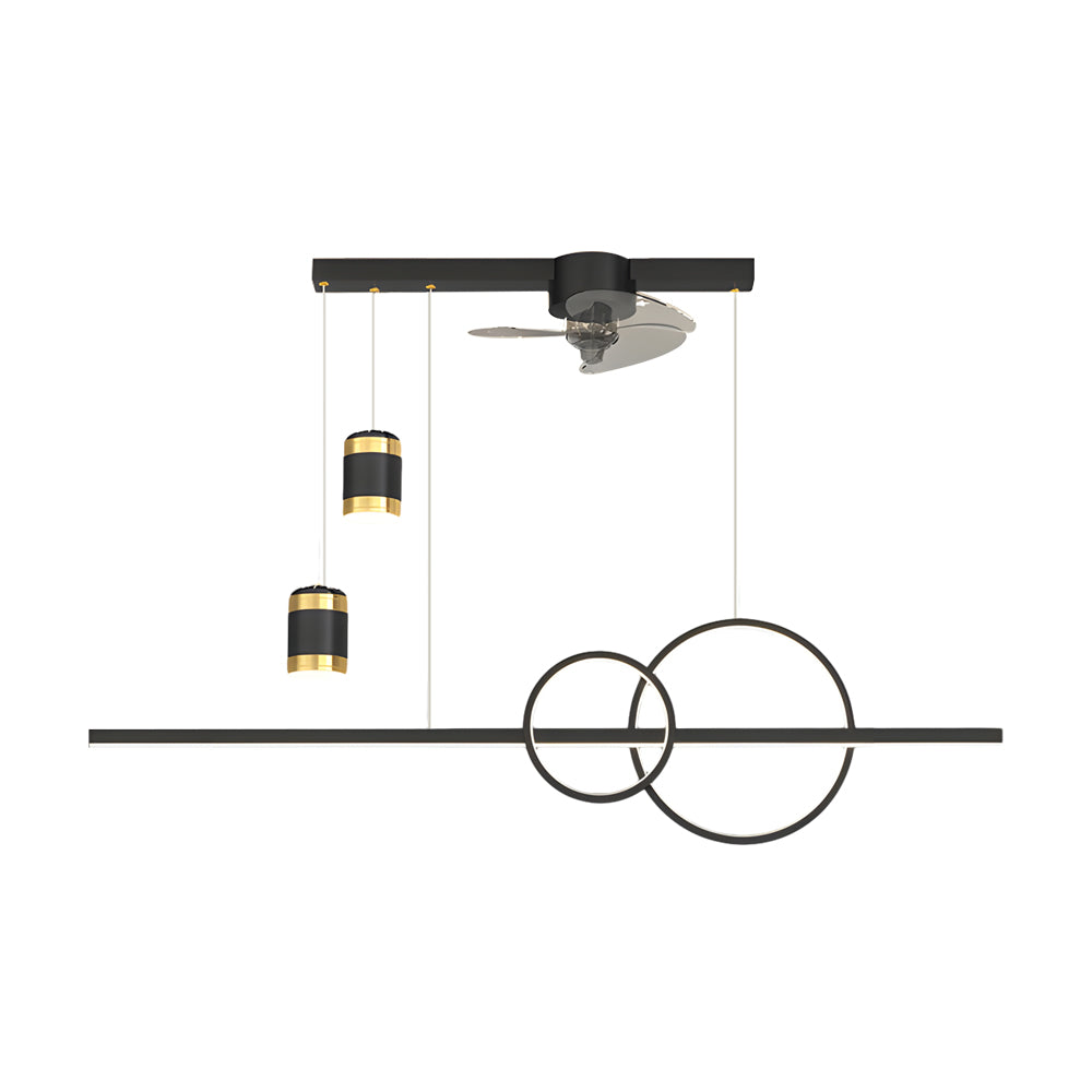 3-Step Dimming Projection Dining Fan Chandelier