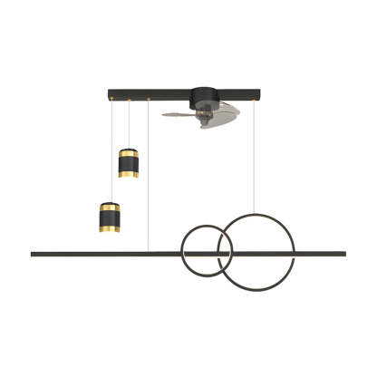 3-Step Dimming Projection Dining Fan Chandelier