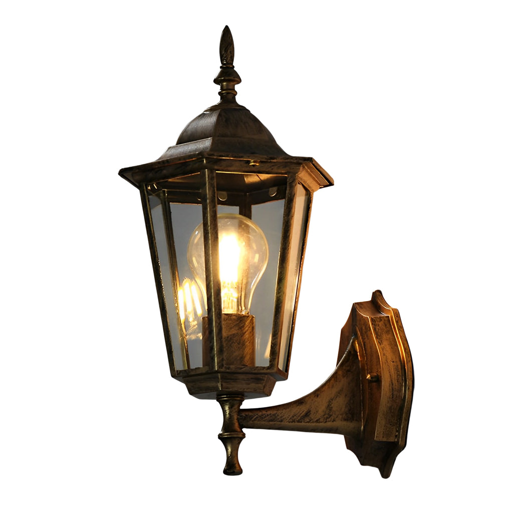 Retro Hexagonal Waterproof European Style Outdoor Wall Lights Wall Lamp-Lighom