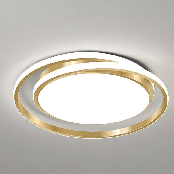 Modern Luxury Golden Circle LED Flush Mount Light