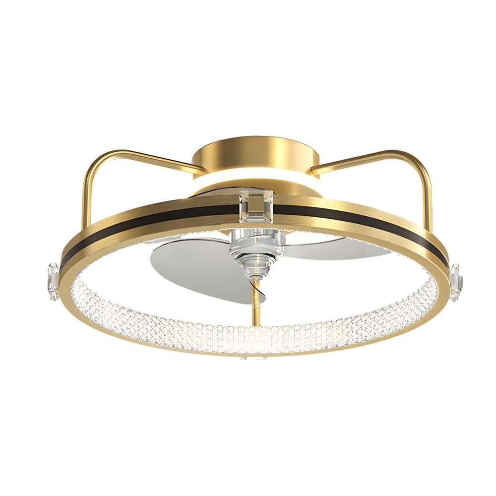 Round Mute 3-Step LED Silent Flush Mount Ceiling Fan