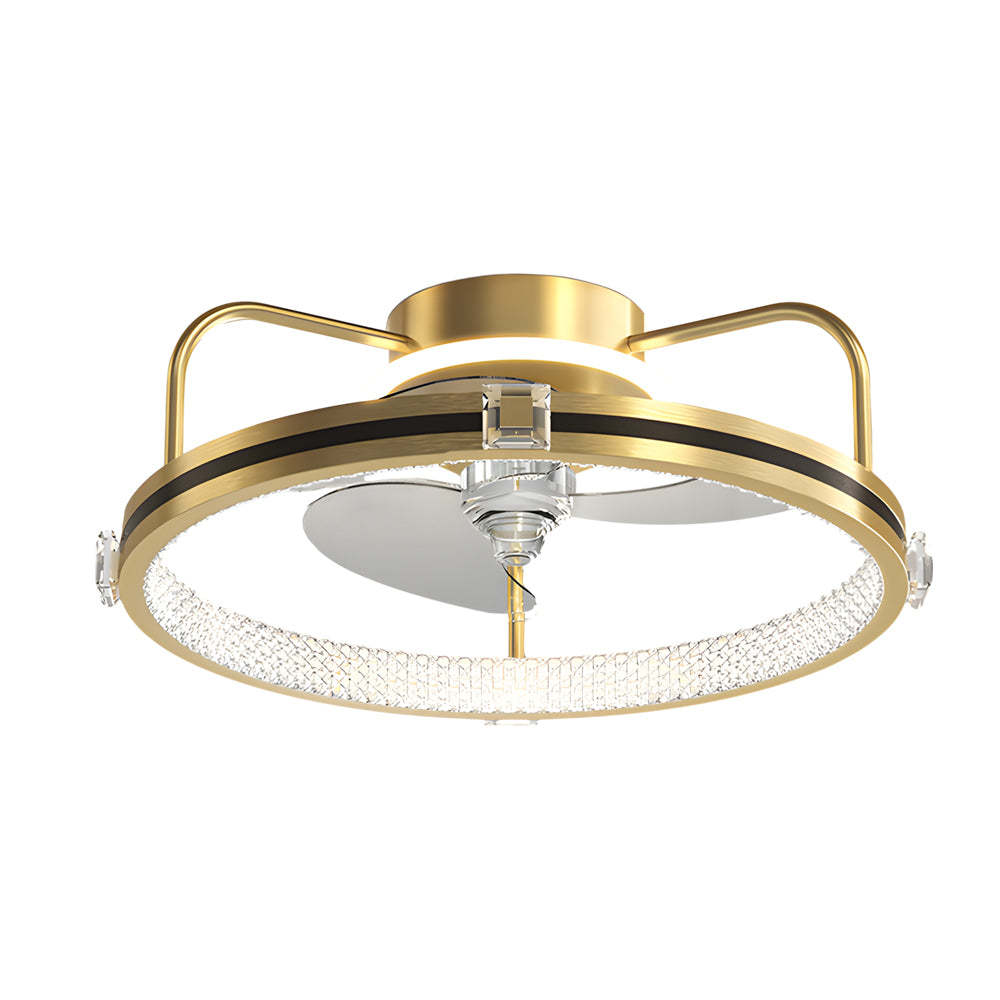 Round Mute 3-Step LED Silent Flush Mount Ceiling Fan