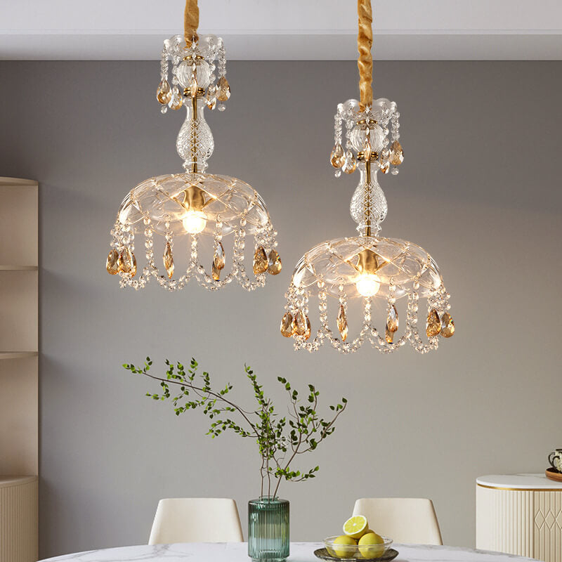 Modern Luxury Crystal Dome Pendant Light