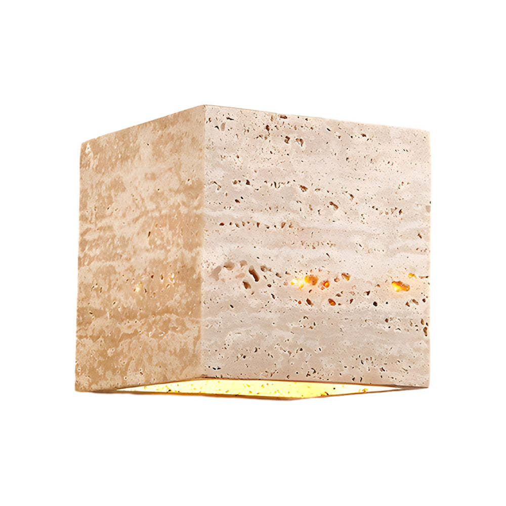 Wabi-Sabi Yellow Travertine LED Wall Sconce - Square/Rectangle-Lighom