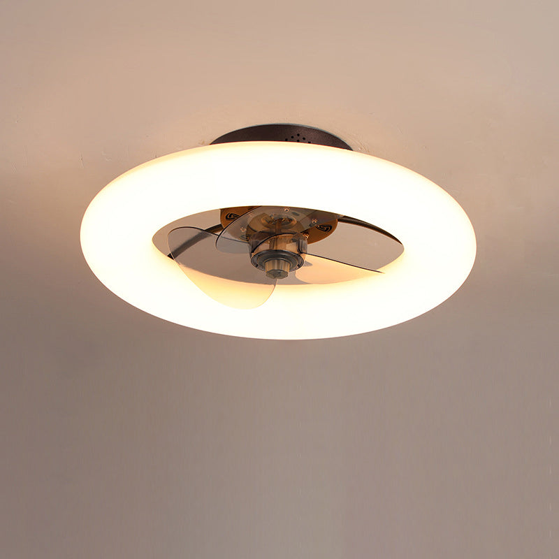 Modern Circle LED Semi-Flush Ceiling Fan Light