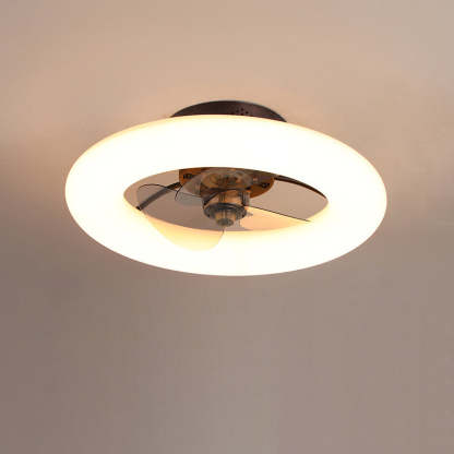 Modern Circle LED Semi-Flush Ceiling Fan Light