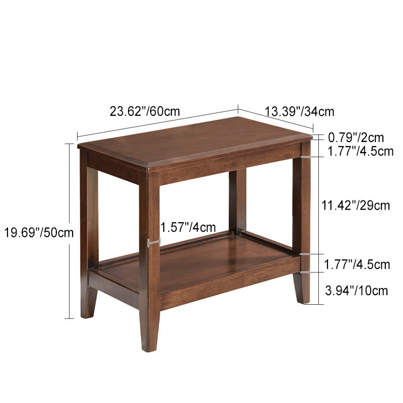 Chinese Oval Wood 2-Tier Tea Table