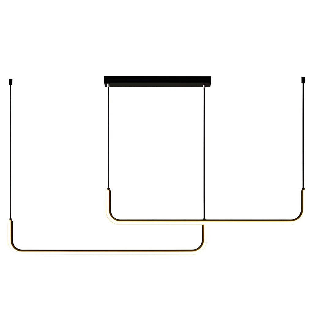 Minimalist Strip 3-Step Dimming LED Black Nordic Pendant