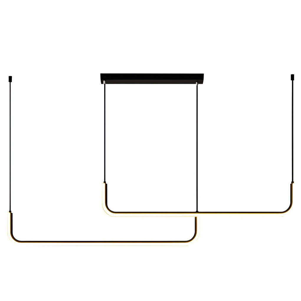 Minimalist Strip 3-Step Dimming LED Black Nordic Pendant