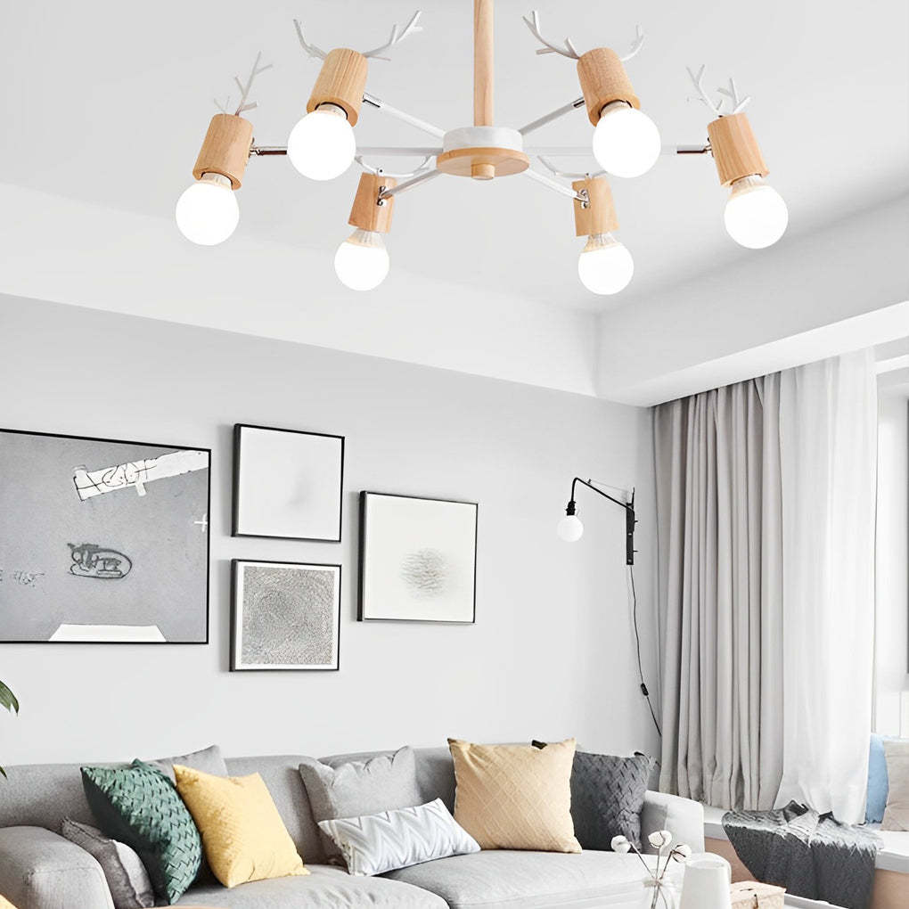 6-Light Antler LED Nordic Pendant Chandelier