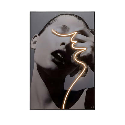 LED Crystal Porcelain Lady Profile Wall Painting-Lighom