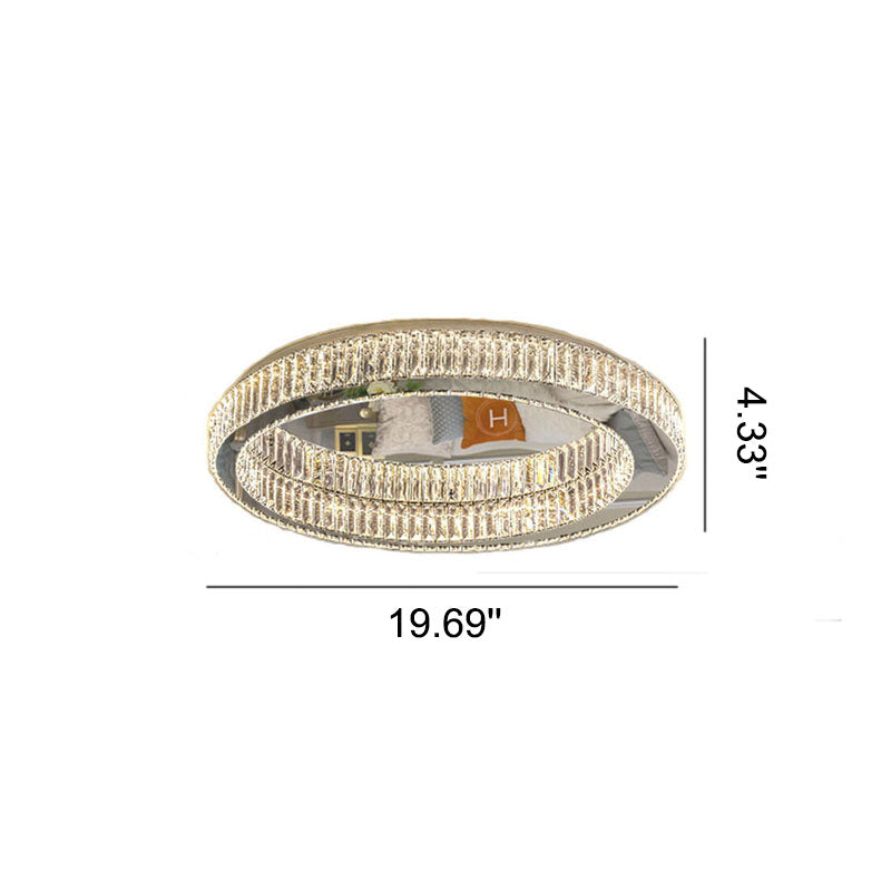 Modern Round Crystal LED Flush Mount Light — 220V-240V For UK/AU