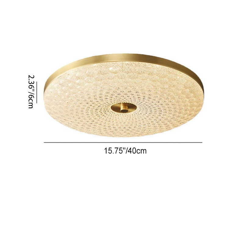 Scandinavian Round Copper Acrylic LED Flush Mount Light