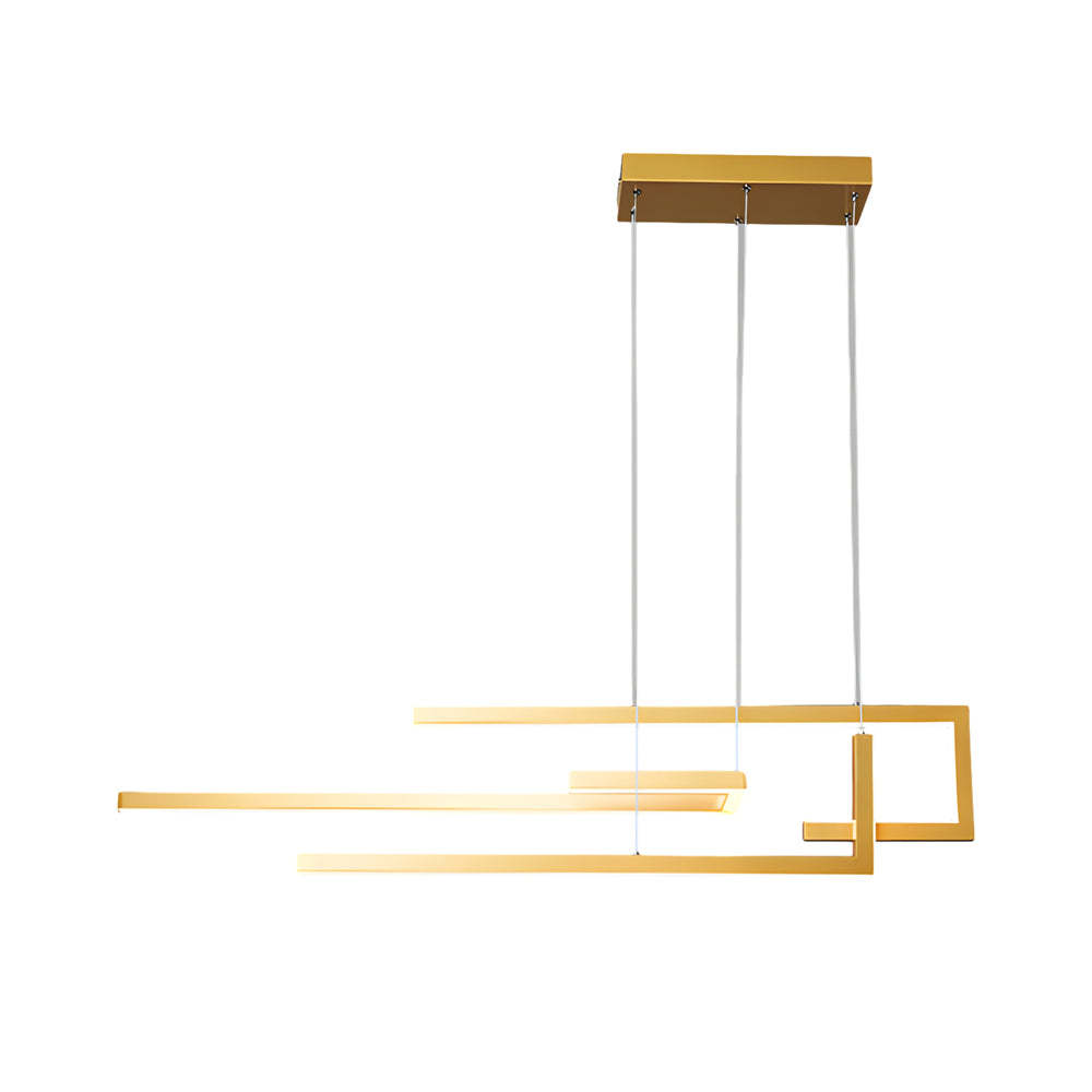 Geometric Strip Dimmable Nordic Dining Chandelier — Gold / Dimmable